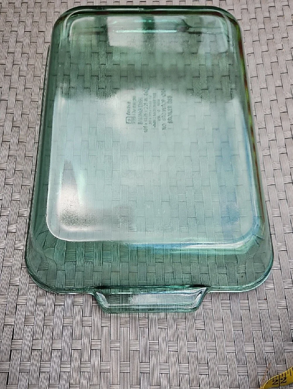 Vintage Rare Collectible Green Anchor Hocking 4Qt Rectangular Glass Baking Dish